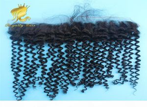 Chiusura frontale in pizzo peruviano Capelli umani 13x2 Nodi candeggiati con capelli del bambino Ricci crespi Frontali in pizzo pieno Pezzi veloci 7752835