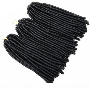 14inch 70g Pack virkade flätor syntetiska flätning hårförlängning afro frisyrer mjuk dreadlock brun svart tjock full5621408