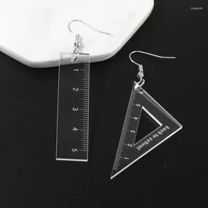 Dangle Earrings Women Ruler Acrylic Creative Triangle Drop Funny Jewelry For Gift