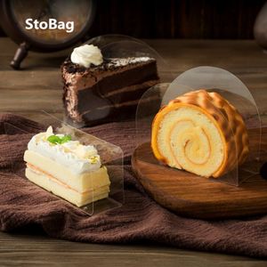 StoBag 100pcs Cake Rim Transparent Rectangle Cut Pieces Mousse Gasket Cake Roll Rim Point DIY Handmade Part Wedding Without Food 2302W