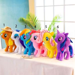 6 princesses Unicorn fur toy rainbow pony cartoon figure