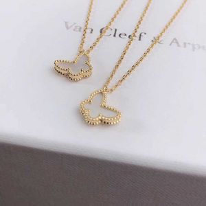 V Necklace High version s925 sterling silver four leaf clover necklace small butterfly white fritillaria necklace female light luxury niche gift for girlfriend