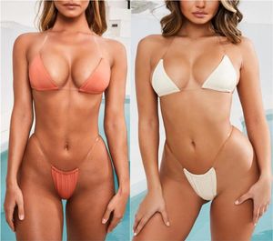 セクシーなブラジルのマイクロビキニミニトン水着Maillot de Bain Femme 2019透明な目に見えないブラジャー水着水泳スーツ8276235