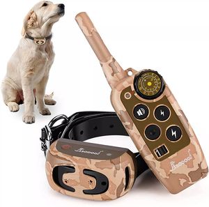 Hundetrainingshalsband mit Fernbedienung, 2000 Fuß wasserdichtes Hundeschockhalsband für mittelgroße und große Hunde mit starkem VibrationBeep, wiederaufladbares E-Halsband mit 2 Halsbandriemen