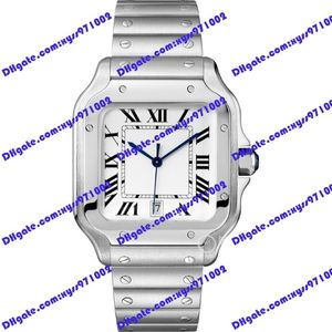 Relógio automático asiático de alta qualidade 40mm relógio masculino 35mm mostrador branco relógio feminino prata pulseira de aço inoxidável safira 1777