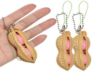 Brinquedos Edamame It Squishy Squeeze Amendoim Ervilha Amendoim Earthnut por Feijão Extrusão Chaveiro Stress Relief Chain Chave Pingente Brinquedo Crianças Gift4738009