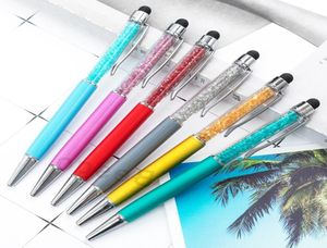 Fine Crystal Ballpoint Pen 1mm Fashion Creative Stylus Touch Pen Writing Stationery Office School Ballpen Black Ballpoint Pens3393791