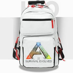 Ark Backpack Survival Evolive DayPack Bir Rozet Okul Çantası Oyunu Baskı Sırtı Sırplı Okul Çantası Beyaz Siyah Renk Günü Paket