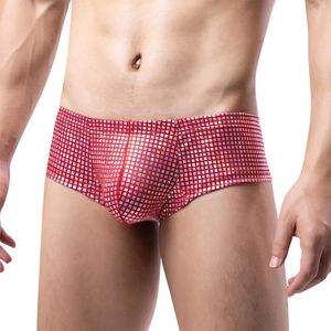 Underpants Men'S Sequined Boxers Briefs Fashion Personalized Elastic Fun Boxer Shorts Color Casual Everyday Panties Comfortable Chic