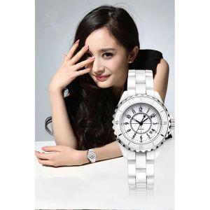 diamond classic elegant designer watch womens fashion simple Watches 34mm 39mm ceramics Women black white color Wristwatches C849 J12