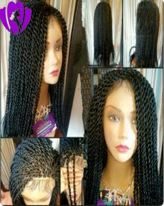 150density Senegalese wig long Crotchet Braids Wigs black Synthetic lace front Wig with baby hair for black women9723470