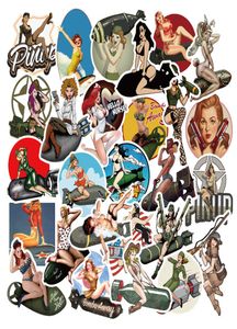 50 pezzi Bomb Girl Vintage Pin Up Adesivi Pack Non casuale Graffiti Car Bike Bagaglio Adesivo Laptop Skateboard Motore Bottiglia d'acqua Dec8331555