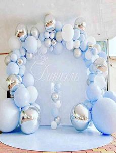 Metallo blu palloncino Battesimo Boy Girl Battesimo Baby Shower Buon compleanno Party Decor Baby Ballon Globos Compleanno Palloncino Arco G22205039