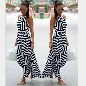 Womens Black And White Geometry Printed Loose Dress With Suspenders Large Swing Spring Summer