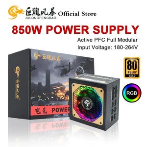 Julongfengbao ATX 850W Pełny modułowy RGB 80Plus Gold 204pin 12V PSU Professional E-Sports Komputer PC PC Zasilacz 240307