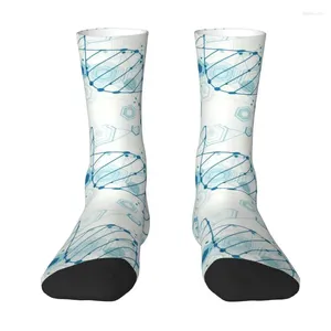 Meias masculinas Scientific DNA Crew unissex fofo vestido de química científica com impressão 3D