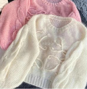 Women's Sweaters Winter Fall Brand Designer Letter Pattern Sweater Wool Blended Woman Knitwear Ladies Top Long Sleeve Coat