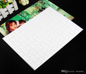 A4 sublimering av tomt pussel 120st DIY Craft Heat Press Transfer Crafts Jigsaw Puzzle White i stock3140329