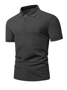 Męskie Polos Men's Lightweight Slim Fit T-shirt w szyku w dekolcie swobodny oddychający z krótkiego rękawu stylowy letni odzież