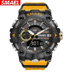 Wristwatches SMAEL Fashion Sport Watches Men Shock Resistant 50M Waterproof Wristwatch LED Alarm Stopwatch Clock Military 8040 Watch