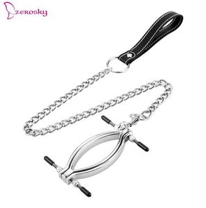 Metal Ayarlanabilir Vajina Serpme Labia Klip Kedi Kent Kelepçesi Kadınlar için Açık Vajina Peep İşkence Oyunu Klişe Stimülatör Fetiş BDSM P08163429638