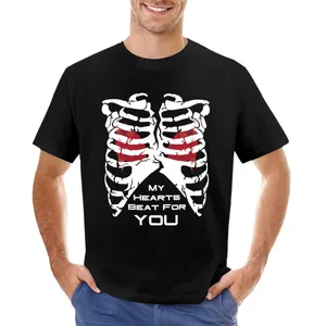 Canotte da uomo My Hearts Beat For You - T-shirt bianca T-shirt corta divertente Magliette grafiche T-shirt per tifosi sportivi Uomo oversize