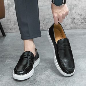 Casual Shoes Sula längd 29 cm kostym 2024 S/s British Street Style läder loafers för mäns hög kvalitet daglig kausal klänning platt