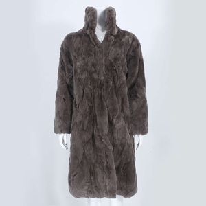 Новинка 2023 года, пальто из кроличьего меха Haining, длиной до колена, облегающее, модное и щедрое для женщин 545542