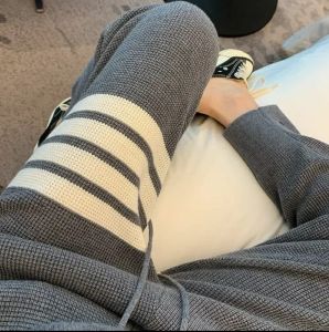 Sweatpants TB New Brand Sports And Casual Men's Striped Pants Trendy Autumn Couple Cotton Slim Fit