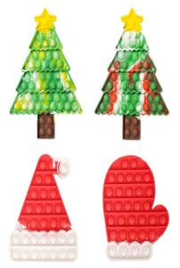 Árvores de Natal Pioneer Silicone Brinquedos Pop Push Bubble Papai Noel Autismo Stress Reliever Crianças Sensorial Puzzle Sque9420236