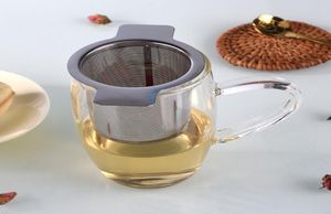 Coperchio per colino da tè a maglia fine Filtri per tè e caffè Cestino per infusori per tè riutilizzabile in acciaio inossidabile con 2 manici5088829