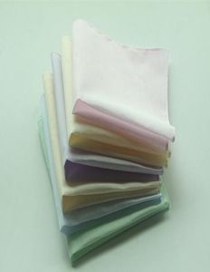 20 pçs lenços de cor sólida 100 algodão lenços femininos homens 28cm 28cm bolso quadrado casamento simples diy impressão desenhar lenços3832777