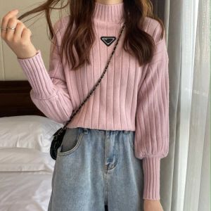 SWEATER Kobiety swetry bluzy szyi pasiaste modne mody Kobiety z długim rękawem Elementy High Stree