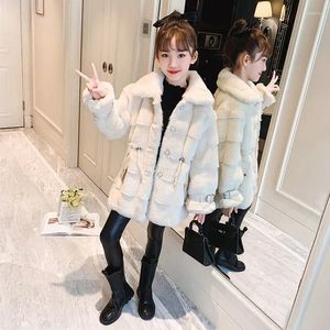 Giacche Cappotto invernale da ragazza Stile coreano straniero Finta pelliccia Tendenza ispessita per bambini