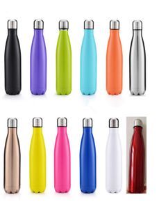 New 500ml 17oz Cola Shaped Sport water bottle Vacuum Insulated Travel Water Bottle Double Walled Stainless Steel Vacuum Bottle cok4563379