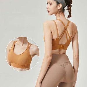 Lu Align Lemon Spaghetti LO Strap Cross Three Back Buckle per fissare una coppa Sport Bra Yoga Intimo Palestra Jogger Sports