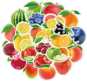 100 Pcs Cozinha Fresca Fruta Maçã Pêra Uva Adesivos Pacote Geladeira Carro Bicicleta Bagagem Adesivo Laptop Skate Motor Garrafa de Água Dec5833638