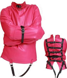 4 Color Female Sofe Leather Adjustable Bound Bondage Straitjacket Coat For Women Erotic Body Harness Fetish Cosplay Adult BDSM Sex2710045