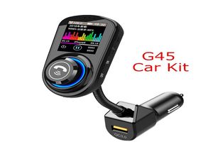 G45 Bluetooth Hands Car Kit med QC30 USB Port Charger FM Transmitter Support TF Card Mp3 Music Player VS BC06 T10 T11 X5 G74325841