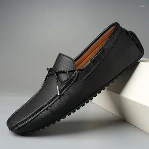 Casual Shoes Versatile Mens Loafers Soft Moccasins Genuine Leather Boat Leisure Walk Flats Design Driving Handmade Slip On