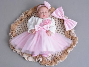 0–24 Monate rosa Baby-Mädchen-Kleider, Geburtstag, formelle Partykleidung, Vestido für Hochzeiten, 1 Jahr altes Kleinkind-Baby-Kleidung RB74037 240226