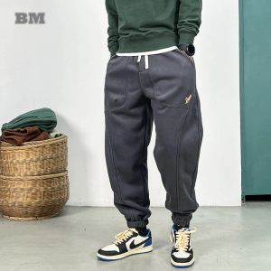 Pantaloni della tuta inverno coreano spessa pile sportiva pantaloni larghi per uomini pantaloni da corsa di alta qualità harajuku casual joggers alla moda maschio maschio