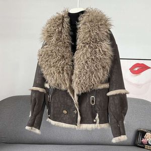 Haining New Wool 2023 Collar Rabbit Warm Coat With Real And Fur Integrated Fashion Women's Short Style 2621