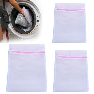 Atacado sacos de lavanderia de malha 30*40cm-60*60cm blusa de lavanderia meias meia roupa interior sacos de lavagem cuidados sutiã lingerie para viagens