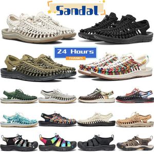 Designer Summer Footwear Sandals Fashion Slippers Slide Outdoor Shoes Keens Uneek Canvas Newport H2 vandringskor Menskvinnor Två sladdar och en enda skostorlek 35-47