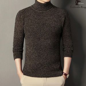 Men's Sweaters Autumn And Winter Turtleneck Sweater Male Slim Fit Solid Color Knitted Pullover Jumper Casual Warm Wear