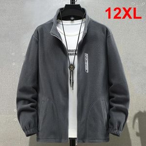 Men's Jackets Polar Fleece Men Winter Spring Thick Plus Size 12XL Fashion Casual Solid Color Big Coat Male