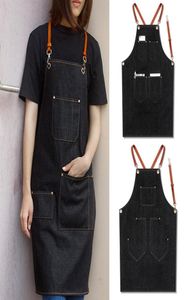 Denim Apron Strap Bib Apron Barista Bartender BBQ Chef Uniform Workwear LB252C6314645