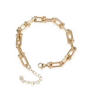 Link Chain Link Bracelet Stainless Steel Shaped Design Bangle Hip Hop Jewlery For Women Girls Gold Silver Color 20217787510217s