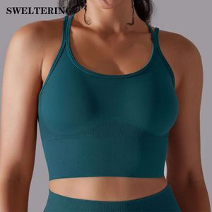 Lu Align Lemon Push Cross Mulheres Strap Sports Up Seamless Yoga Gym Colheita Sutiã Fiess Top Sport Bra Respirável Gym Jogger Sports